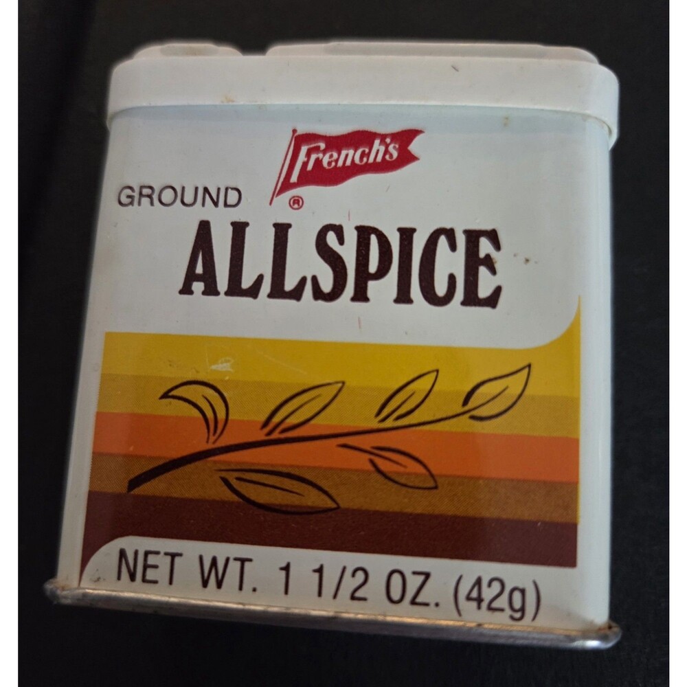 Vintage French's Ground Allspice Tin OPENED & USED w/some Contents.